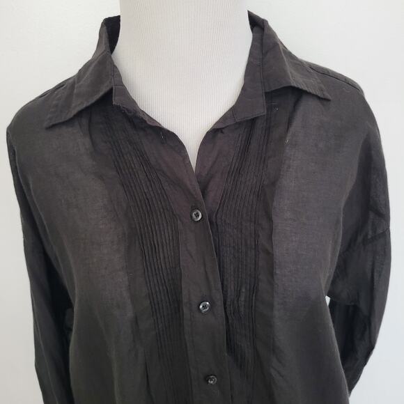 NEW Johnny Was Melanie Blouse Black Popover Sheer Cotton Women Small - Picture 5 of 12